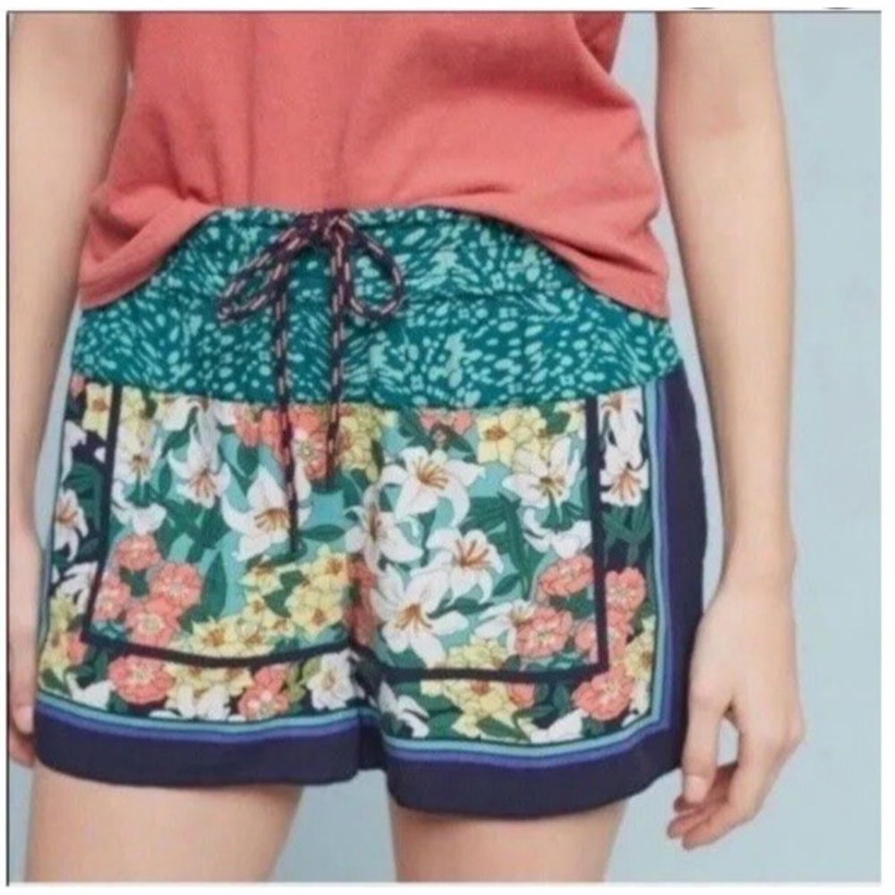 Anthropologie Hei Hei Sz S Lotus Shorts‎ Draw String Pockets Vacation Lounge